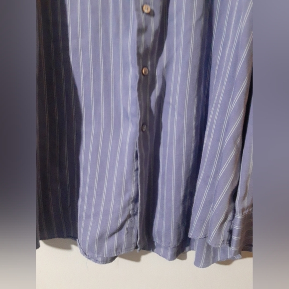 Van Heusen Men's Button Down Shirt Long Sleeve Blue Stripe Size XXL TTG 18-18.5 - Picture 3 of 6